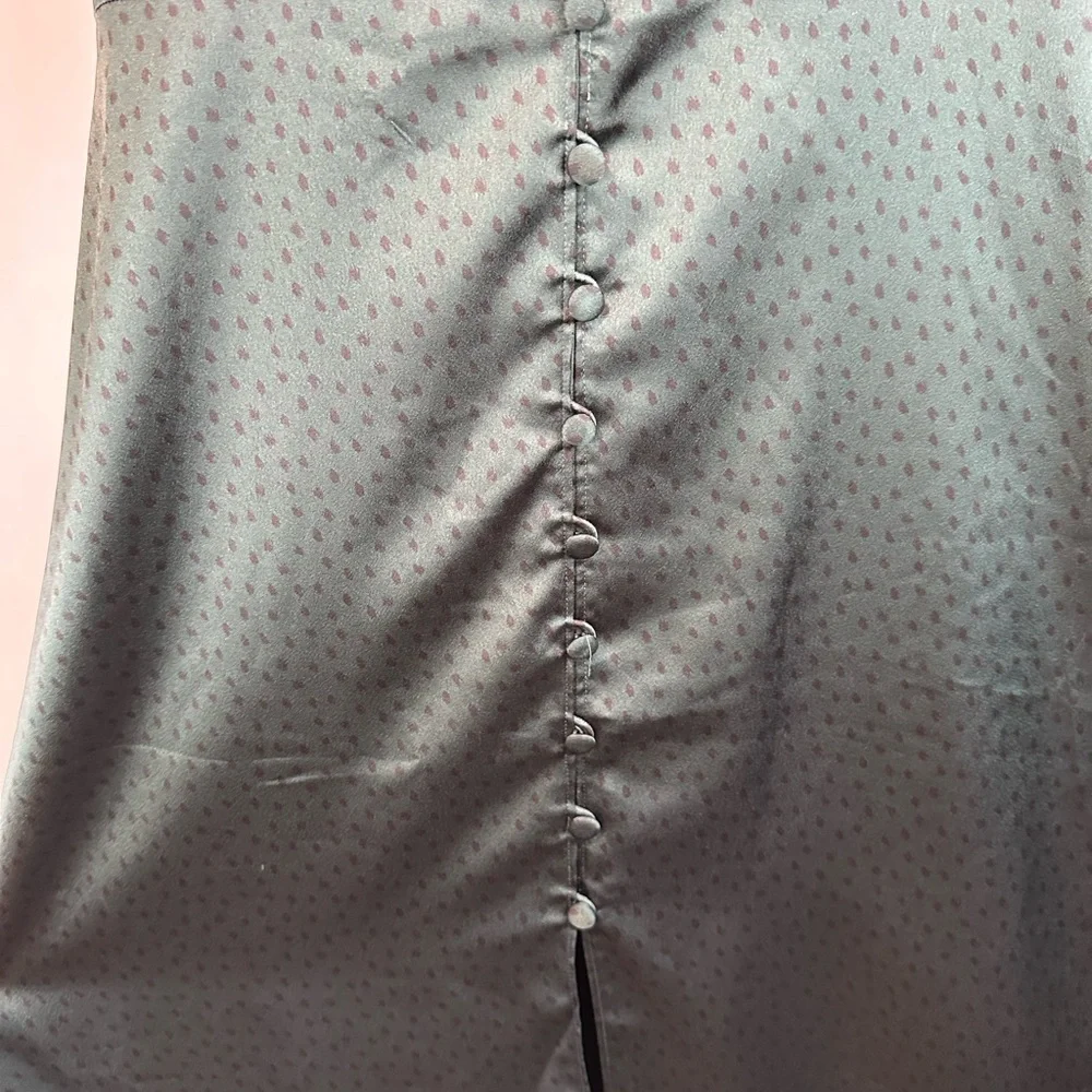 Abercrombie & Fitch Dark Green Satin Maxi Slip Dress